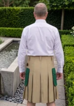Men's Scottish Khaki Sword Utility Kilt Back