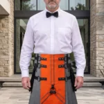 Men's Scottish Orange Fashion Utility Kilt