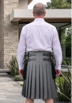 Men's Scottish Orange Fashion Utility Kilt Back