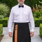 Men's Scottish Orange Firefighter Utility Kilt