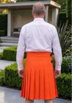 Men's Scottish Orange Firefighter Utility Kilt Back