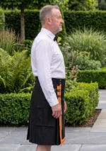Men's Scottish Orange Firefighter Utility Kilt Side