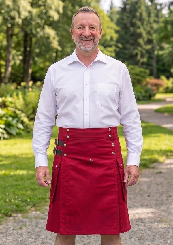 Men's Scottish Red Utility Kilt Men's Scottish Red Utility Kilt