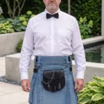 Men's Scottish Simple Blue Denim Kilt