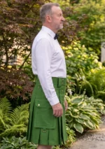 Men's Simple Green Utility Kilt Side
