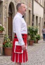 Men's Swiss Flag Utility Kilt Side