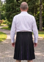 Men's Sword Black Hybrid Kilt Back