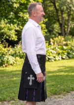Men's Sword Black Hybrid Kilt Side