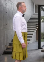 Mens Traditional Khaki Utility Kilt Side