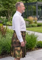 Men's Traditional Scottish Camouflage Utility Kilt Side