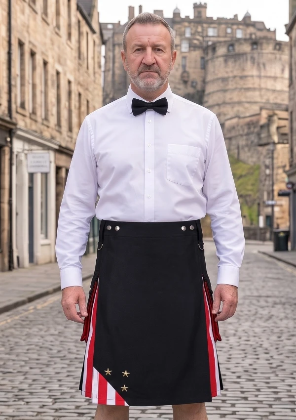 Men's US America Flag Utility Kilt