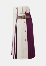 Men's White & Purple Utility Kilt Left