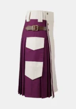 Men's White & Purple Utility Kilt Right