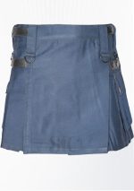 Mini Navy Blue Women Utility Kilt Design 4