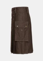 Modern Dark Brown Utility Kilt Left