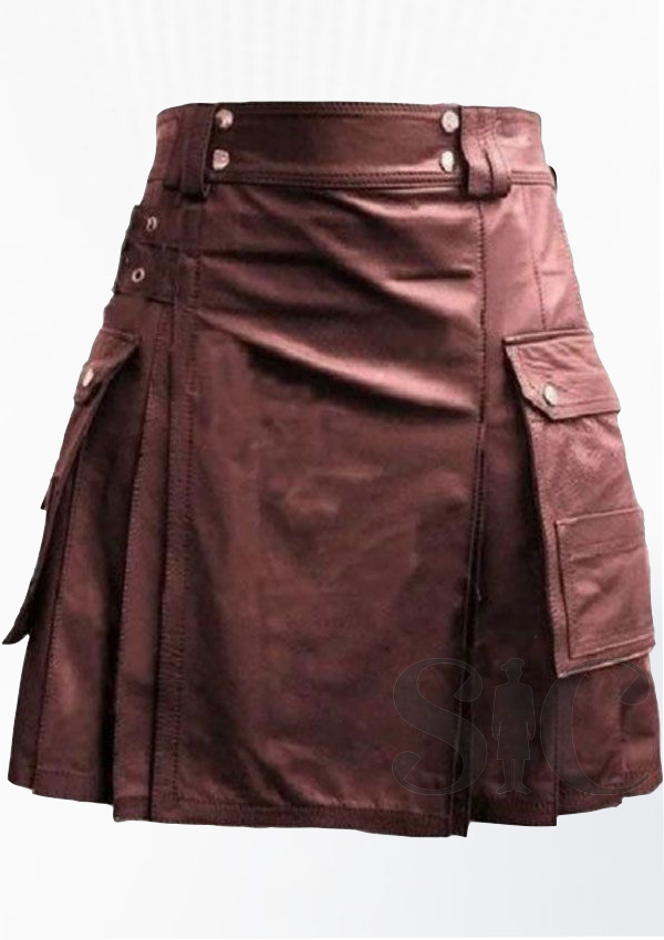 Diseño de falda escocesa de cuero de diseño moderno 8