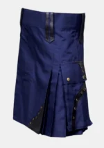 Modern Navy Blue Utility Kilt Left