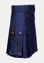 Modern Navy Blue Utility Kilt Right