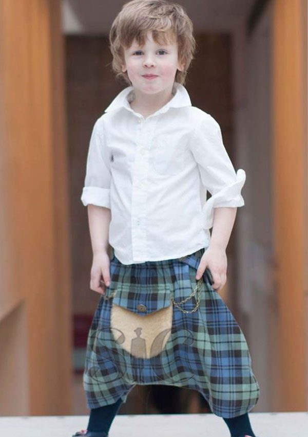Falda escocesa de tartán de diseño moderno para niños Design 14
