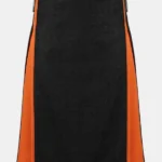 Orange & Black Cotton Hybrid Kilt