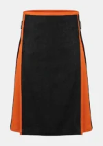Orange & Black Cotton Hybrid Kilt