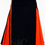 Premium Quality Hand Made Orange & Black Cotton Hybrid Kilt Design 28