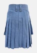 Plain Blue Denim Kilt Back