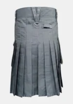 Plain Grey Utility Kilt Back