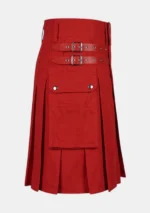 Plain Red Utility Kilt Right