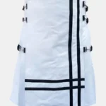 Plain White Leather Kilt