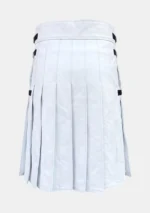 Plain White Leather Kilt Back