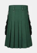 Premium Black & Green Hybrid Utility Kilt Back