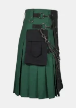 Premium Black & Green Hybrid Utility Kilt Right