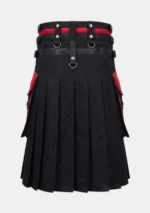 Premium Black and Red Fashion Kilt Back