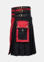 Premium Black and Red Fashion Kilt Left
