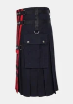 Premium Black and Red Fashion Utility Kilt Right