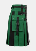 Premium Green & Black Hybrid Utility Kilt Right