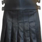 Premium Quality Black Mini Leather Kilt Gladiator Style