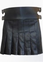 Premium Quality Black Mini Leather Kilt Gladiator Style Design 36