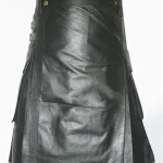 Premium Quality Black Real Leather Utility Kilt Straps Closing And Brass Meterial