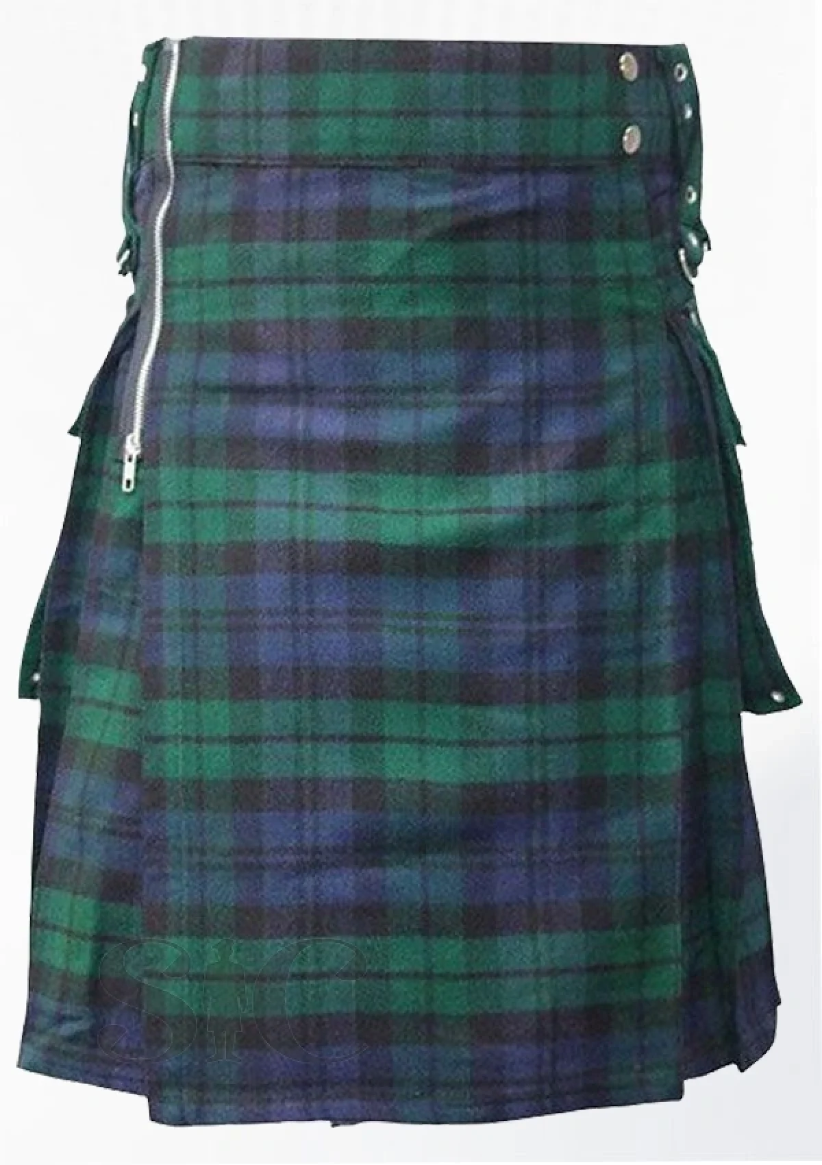 Calzini Alti Uomo In Lana Grigio Tartan – Kilt Hose Con Flash – Modello HW-44 - Foto 4