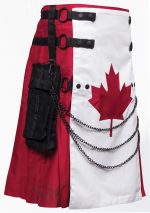 Premium Quality Canadian Flag Canvas Hybrid Utility Kilt Design 40