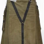Premium Quality Cotton Olive Green Utility Kilt