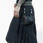 Premium Quality Custom Made Scottish Black Cargo Kilt
