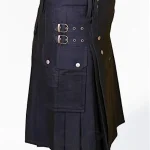 Premium Quality Custom Made Scottish Black Utility kilt