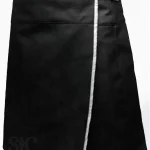 Premium Quality Custom Made Scottish Black Women Leather Kilt
