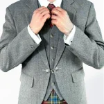 Premium Quality Custom Made Scottish Grey Argyle Jacket