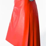 Premium Quality Custom Made Scottish Red Women Leather Kilt