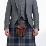 Premium Quality Custom Made Traditional Grey Argyle Jacket with Vest