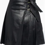 Premium Quality Custom Made Traditional Scottish Black Women Leather Kilt